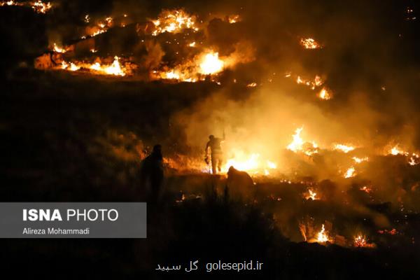 آتش سوزی منطقه حفاظت شده خائیز مهار گشت