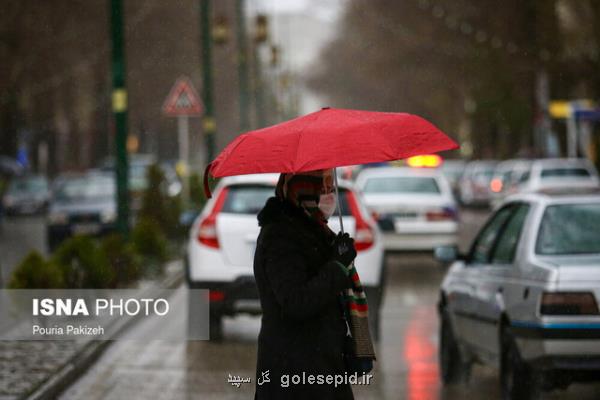 بارش پراكنده باران در كشور طی روزهای پایانی سال